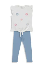 Kız Çocuk Takım 6-9 Yaş Kırık Beyaz-Açık İndigo - Paket