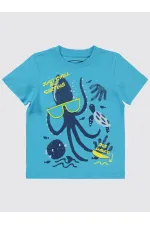 Erkek Çocuk Tişört 2-5 Yaş Turkuaz - Paket