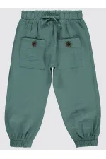 Pantalon pour fille de 2 à 5 ans, vert d'eau - Lot