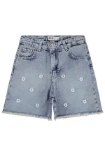 Kız Çocuk Şort 10-13 Yaş Mavi - Paket