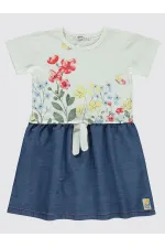 Kız Çocuk Jile ve Elbise 6-9 Yaş Ekru - Paket