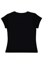 Kız Çocuk Tişört 6-9 Yaş Siyah - Paket