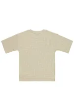 T-shirt garçon, 10-13 ans, couleur latte - Lot