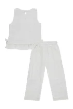 Kız Çocuk Takım 2-5 Yaş Kırık Beyaz - Paket