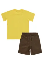 Erkek Çocuk Takım 2-5 Yaş Sarı-Kahve - Paket