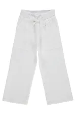 Girls' Trousers, Ages 2-5, White - Pack