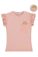Girls' T-shirt, Ages 6-9, Salmon - Pack
