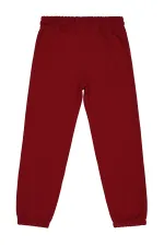 Girl's Tracksuit Bottoms 6-9 Years Old Dark Burgundy - Pack