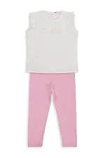 Kız Çocuk Takım 6-9 Yaş Kırık Beyaz-Koyu Pembe - Paket