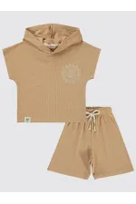 Erkek Çocuk Takım 2-5 Yaş Taş Rengi - Paket