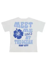 T-shirt fille, 10-13 ans, blanc cassé - Emballage