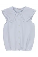 Kız Çocuk Gömlek 10-13 Yaş Gökyüzü Mavisi - Paket