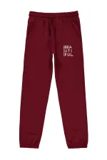 Girl's Tracksuit Bottoms 10-13 Years Dark Burgundy - Package