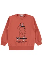 Sweat-shirt garçon Km 2-5 ans Orange foncé - Emballage