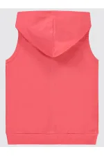 Kız Çocuk Yelek 6-9 Yaş Günbatımı Mercanı - Paket