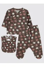 Baby Bodysuit Sets 0-24 Months Brown - Package