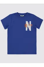 Erkek Çocuk Tişört 6-9 Yaş Saks - Paket