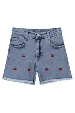 Kız Çocuk Şort 6-9 Yaş Mavi - Paket