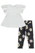 Kız Çocuk Takım 2-5 Yaş Kırık Beyaz - Paket