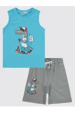 Boys Pajama Set 2-5 Years Old Turquoise - Package