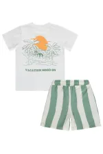 Erkek Çocuk Takım 2-5 Yaş Ekru-Haki - Paket