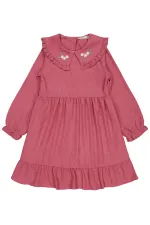 Kız Çocuk Jile ve Elbise 6-9 Yaş Gül Kurusu - Paket