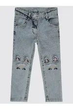 Kız Çocuk Pantolon 2-5 Yaş Buz Mavi - Paket