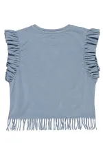 T-shirt fille, 10-13 ans, bleu - Lot