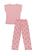 Ensemble pyjama fille, 10-13 ans, rose poudré - Lot