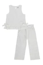 Kız Çocuk Takım 2-5 Yaş Kırık Beyaz - Paket