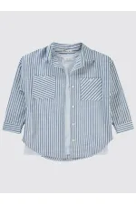 Kız Çocuk Gömlek 10-13 Yaş Mavi - Paket