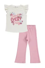 Girls' Outfit Set 2-5 Years Old Off-White-Dark Pink - Package