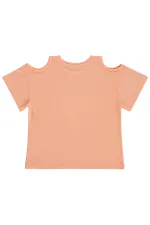 T-shirt fille, 10-13 ans, saumon - Lot
