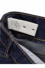 Girls' Denim Trousers, Ages 2-5, Dark Blue - Pack