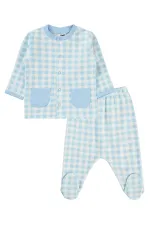 Ensemble pyjama bébé 0-24 mois bleu clair - Emballage