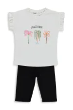 Kız Çocuk Takım 2-5 Yaş Ekru-Siyah - Paket