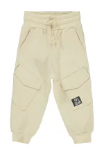 Boy's Tracksuit Bottoms 2-5 Years Old Stone Color - Pack