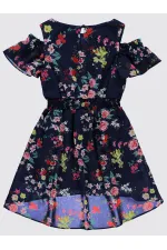 Ensemble gilet et robe bleu marine pour fille de 6 à 9 ans - Emballage