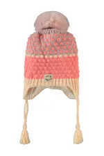 Ensemble écharpe, bonnet et gants pour fille de 6 à 9 ans, couleur saumon - Emballage