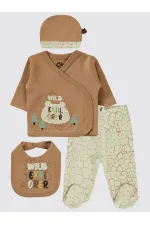 Baby Bodysuit Sets 0-24 Months Brown - Package