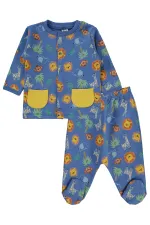 Baby Pajama Set 0-24 Months Light Navy Blue - Package