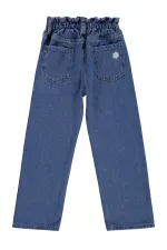 Girls' Denim Trousers, Ages 6-9, Blue - Pack