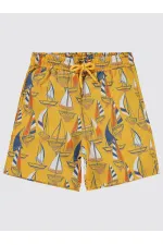 Short de bain garçon 6-9 ans jaune - Emballage