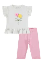 Ensemble pour fille de 2 à 5 ans, écru-rose - Emballage