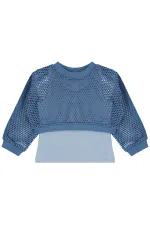 Girls' Sweatshirt, Ages 2-5, Petrol - Pack