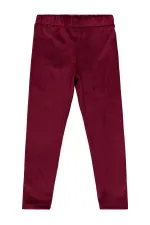 Kız Çocuk Tayt 6-9 Yaş Bordo - Paket