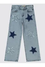 Pantalon bleu glacier pour fille (10-13 ans) - Emballage