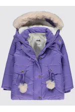 Kız Çocuk Mont 6-9 Yaş Lila - Paket