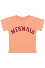 T-shirt fille, 6-9 ans, saumon - Lot