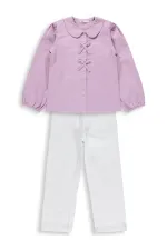 Girls' Outfit Set, Ages 6-9, Lilac-White - Package